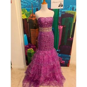 Designer purple mermaid gown! Worn once!